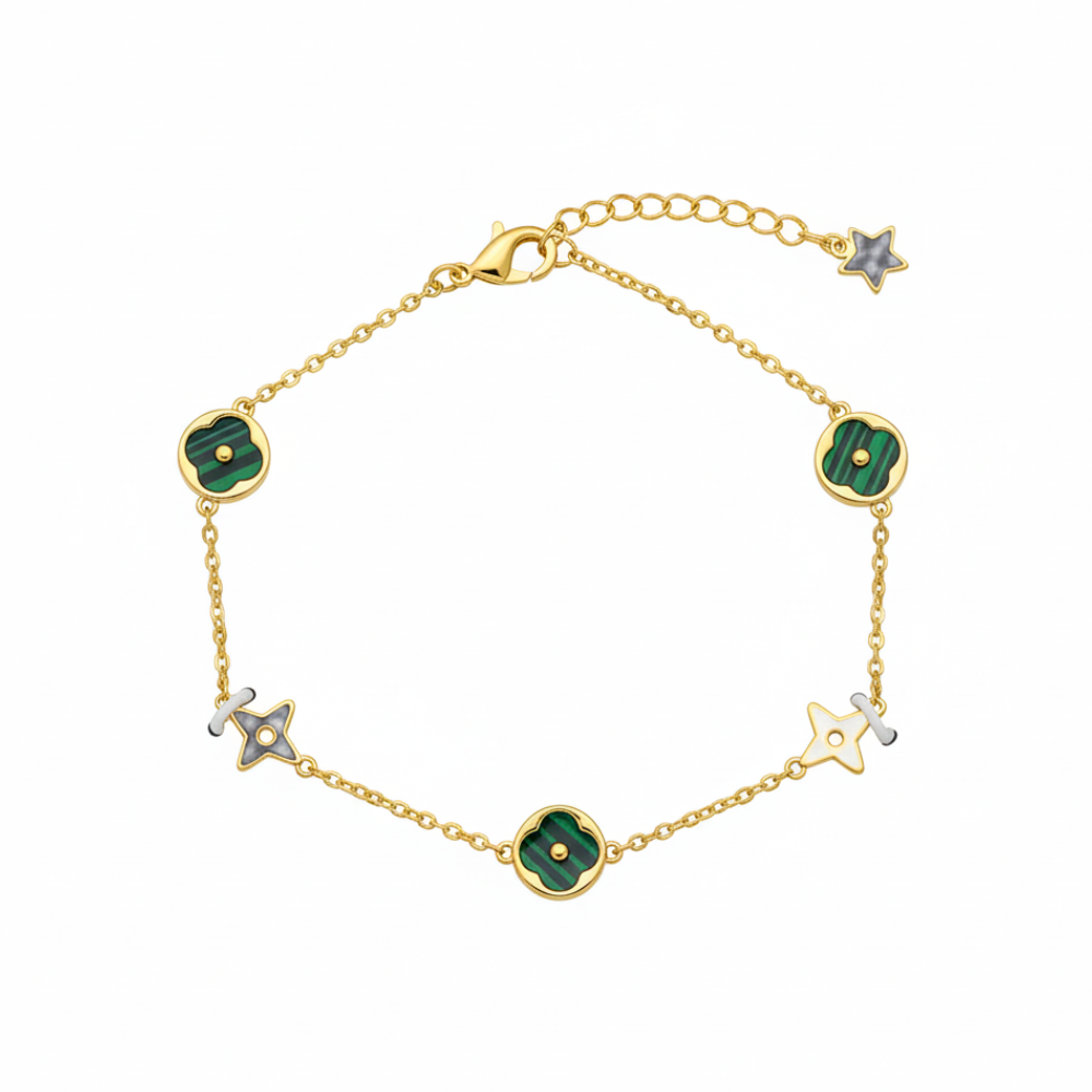 Parker & Grey Pulsera Gold Plated Green