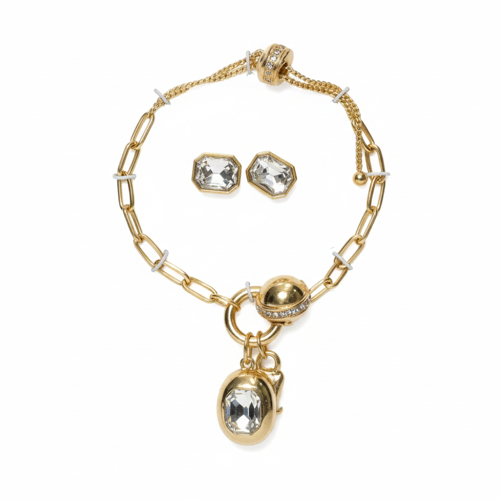 Guess Set De Pulsera Y Zarcillos Zirconia