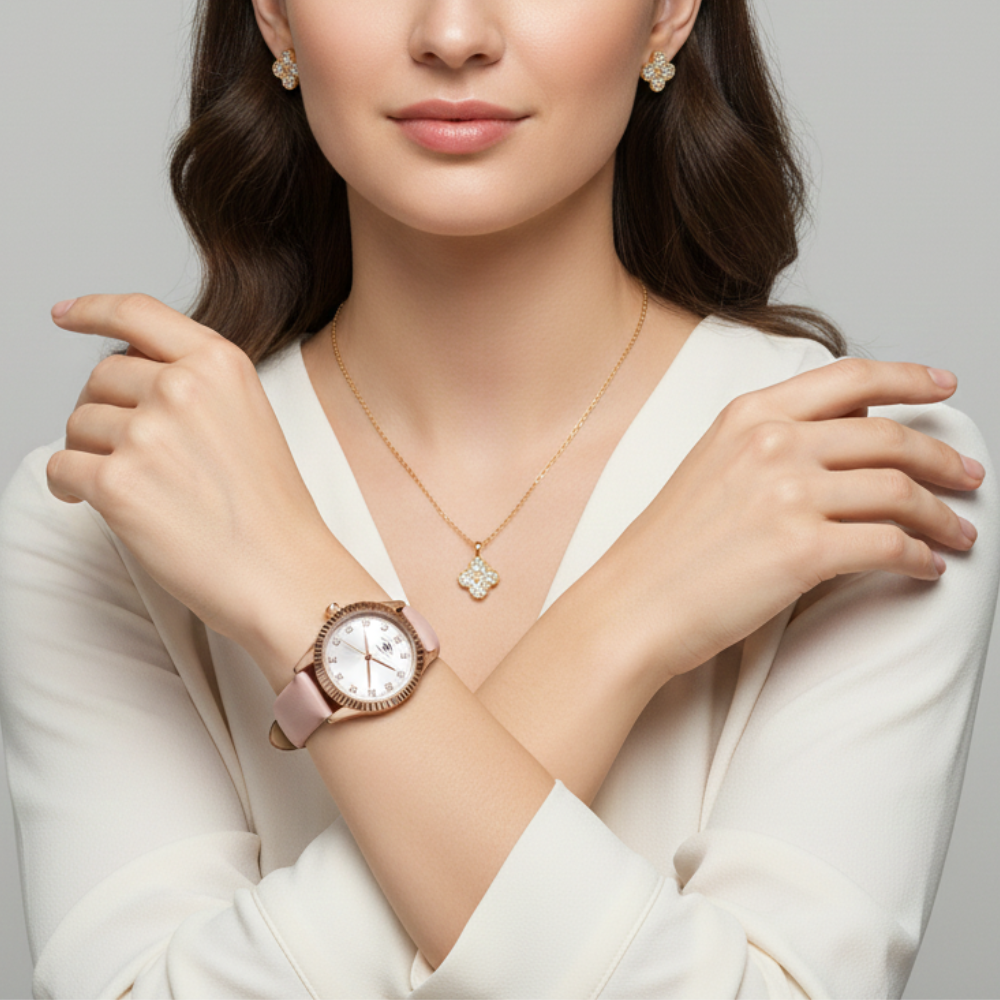 Beverly Hills Polo Club Duo Reloj Para Damas Pink & Silver