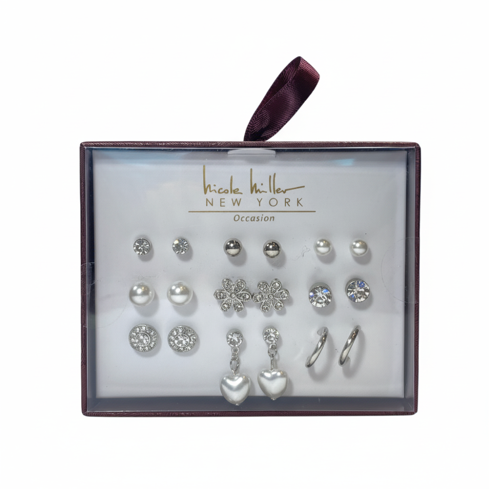 Nicole Miller Set De 9 Pares Zarcillos