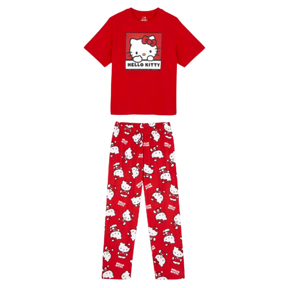 Hello Kitty Tee & Leg Pijama Set Conjunto Rojo