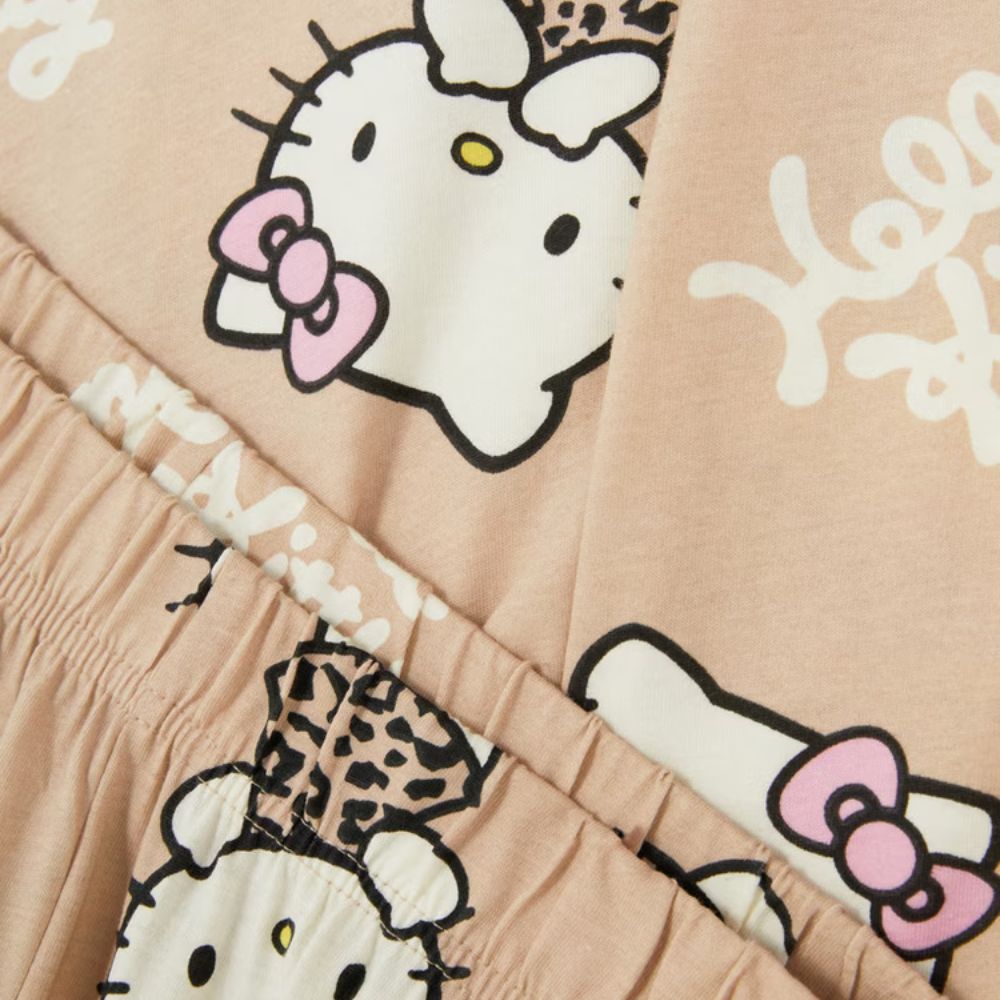 Hello Kitty Tee & Leg Pijama Set Conjunto Beige
