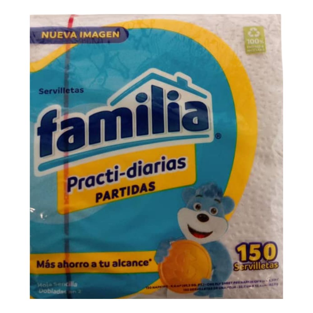 Familia Servilletas Practi-Diarias Partidas 150 Servilletas