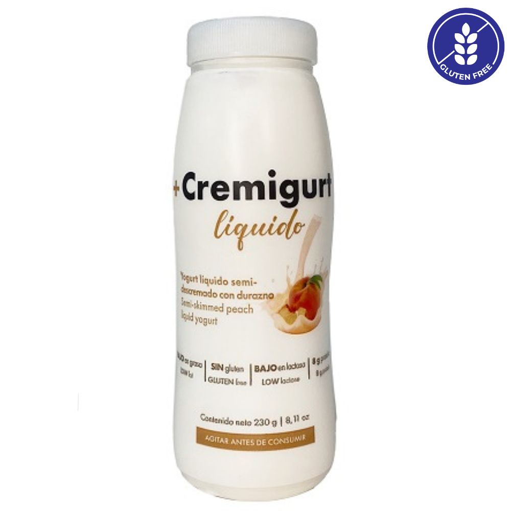 Cremigurt Yogurt Liquido Semidescremado con Durazno 230gr