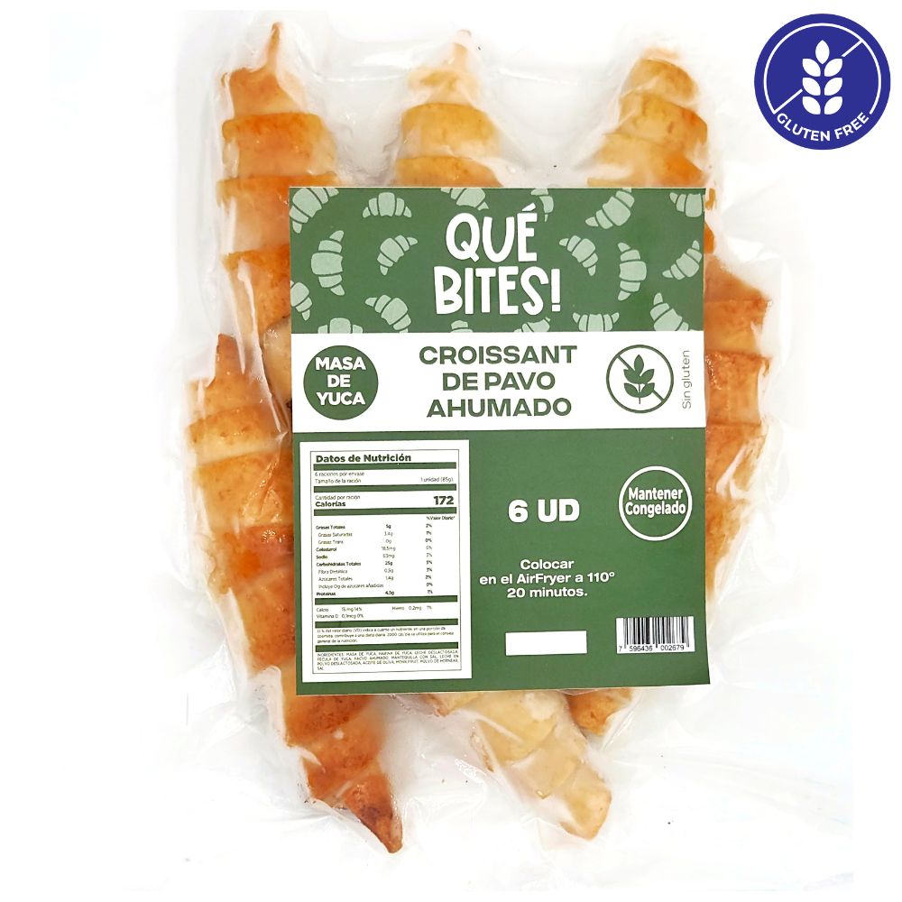 Que Bites Mini Croissant Pavo Ahumado 6 Und