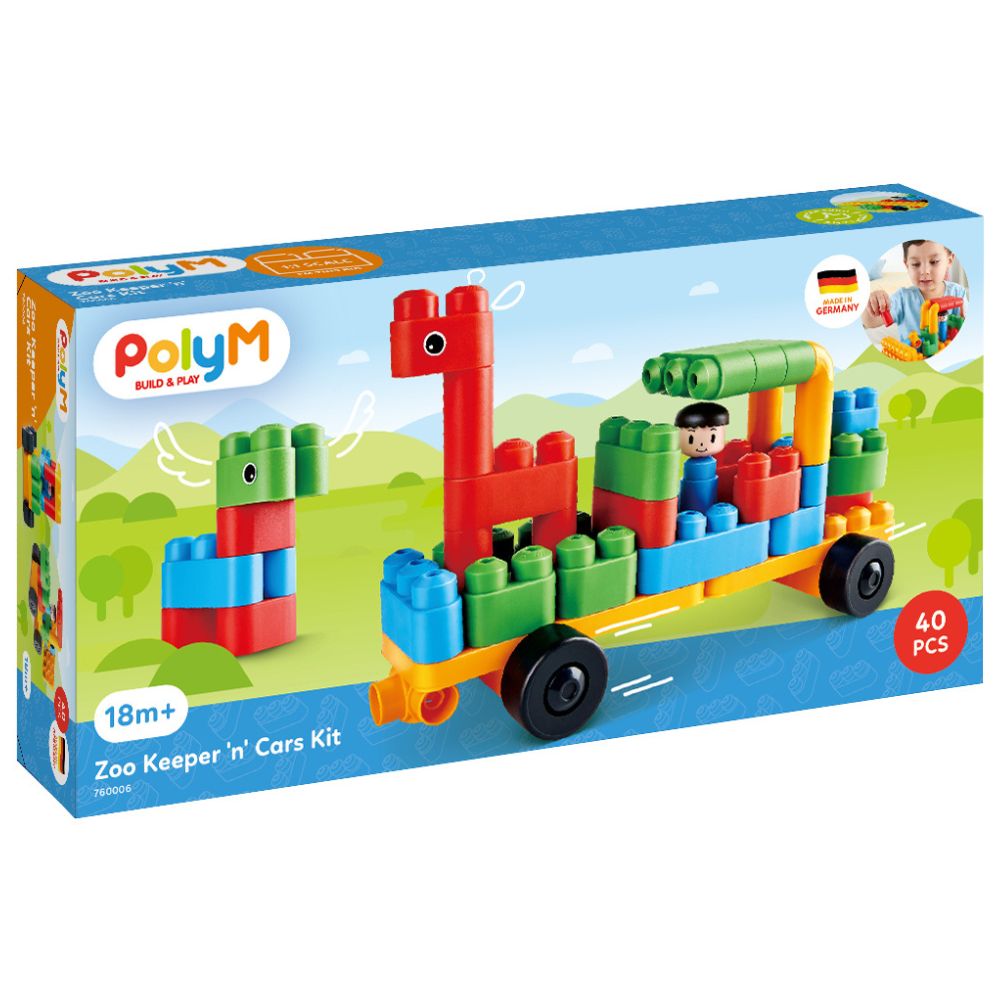 PolyM Zoo Keeper n Cars 40 Pzas 1 1/2-5 Years