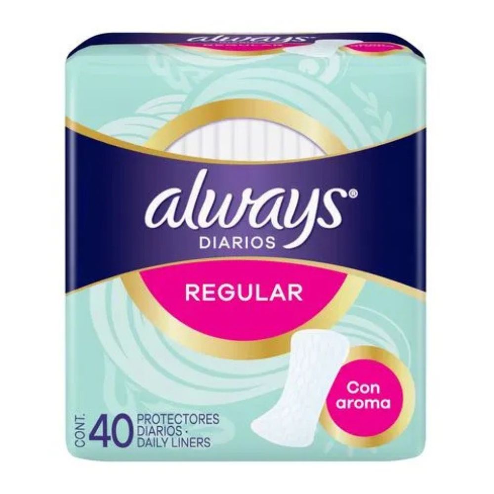 Toallas Sanitarias Always Protectores Diarios Regular Con Aroma 40 Und