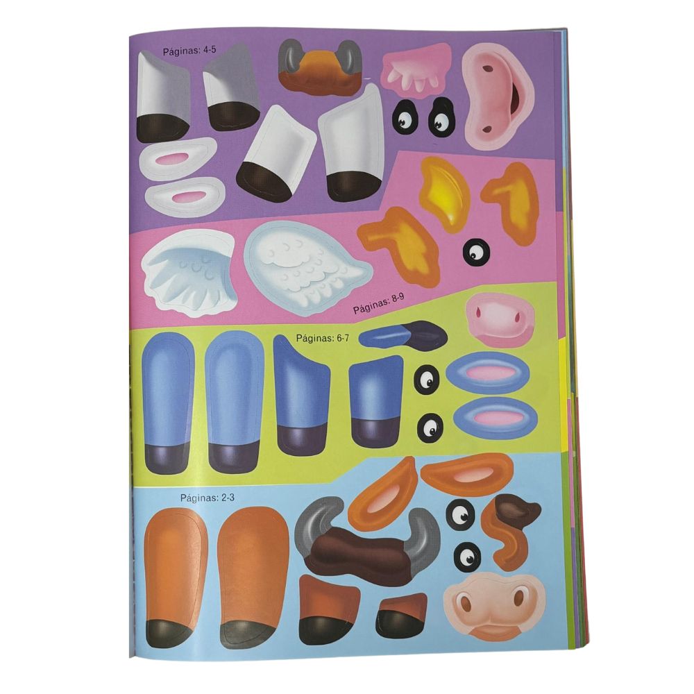 Libro De Arte Creando Animales Divertidos La Granja Libro De Stickers 3+