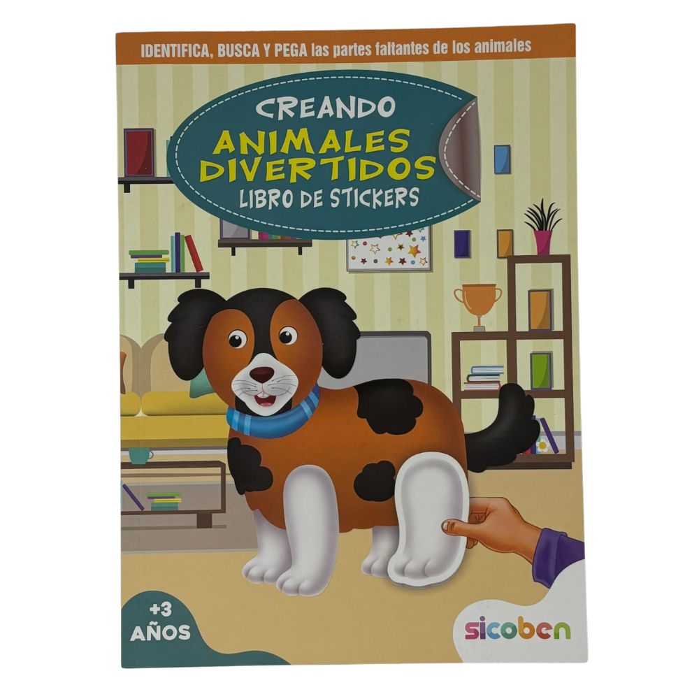 Libro De Arte Creando Animales Divertidos Perro Libro De Stickers 3+