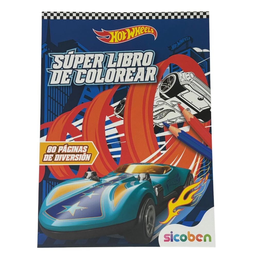 Sicoben Hot Wheels Super Libro De Colorear 80pag 3+