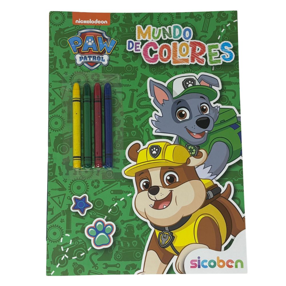 Sicoben Mundo de Colores Paw Patrol + 4 Creyones
