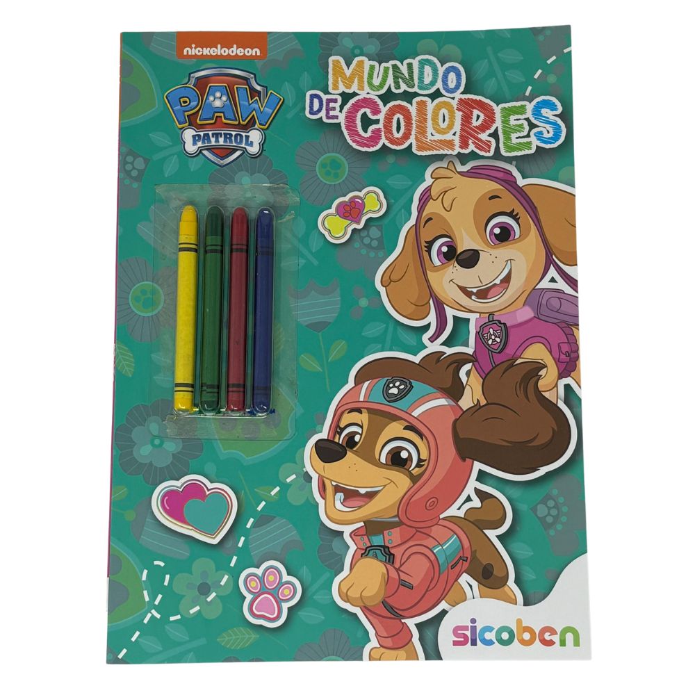 Mundo de Colores Paw Patrol + 4 Creyones