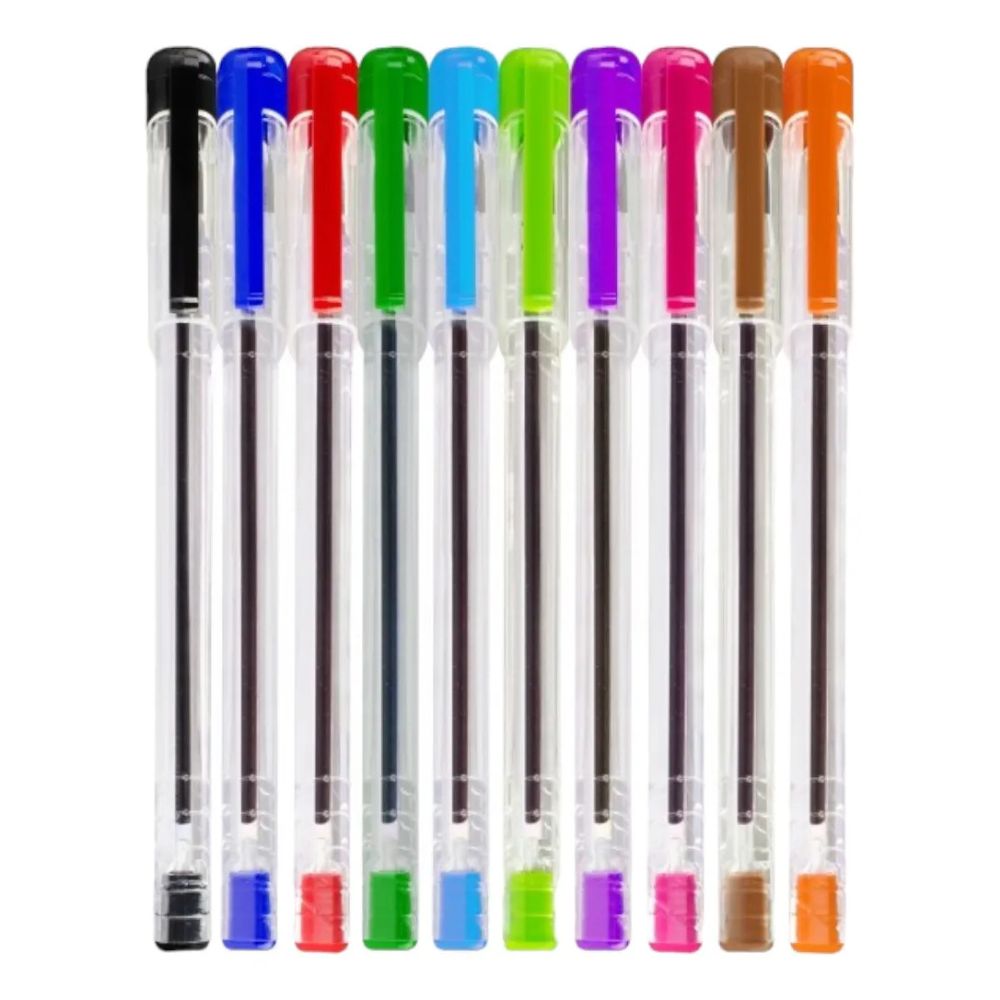 Kores Caja De Boligrafos De Colores Super Slide Tinta Suave 10 Und