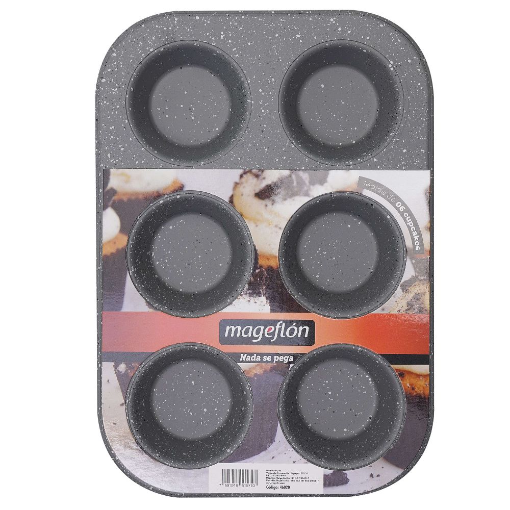 Mageflon Molde Para 6 Cupcakes