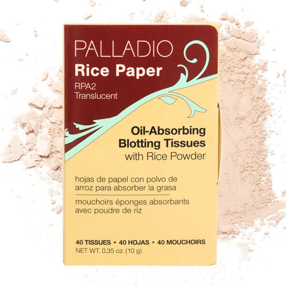 Palladio Rice Paper Oil-Absorbing Blotting Tissues With Rice Powder Translucent 10gr 40 Hojas