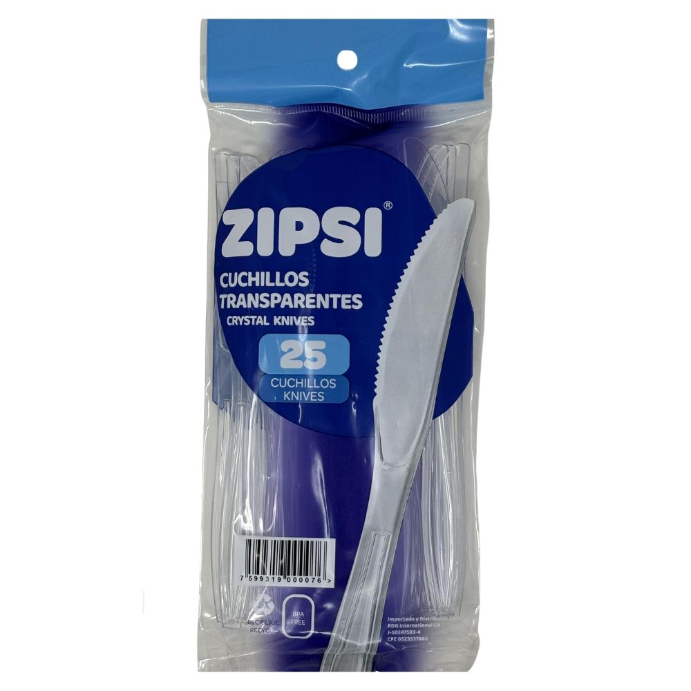 Cuchillos Transparentes Zipsi 25 Und