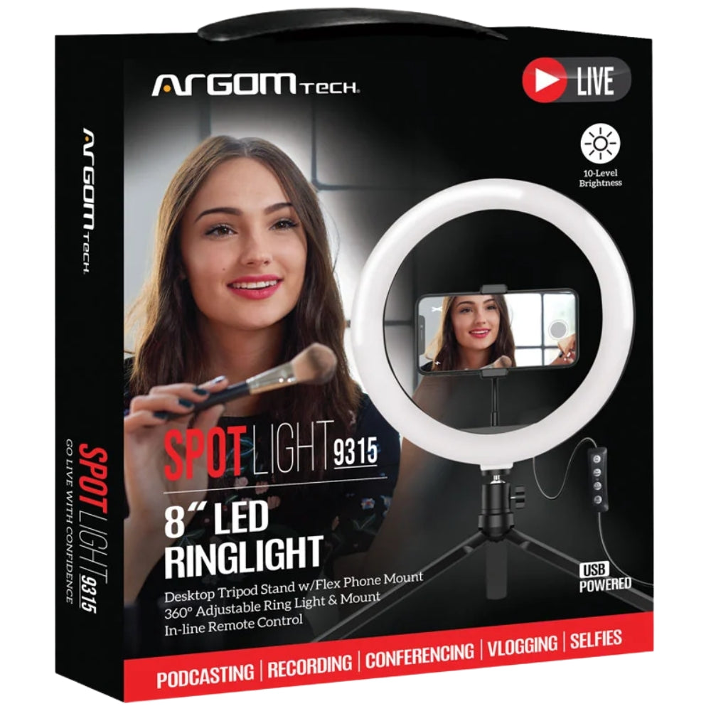 Argom Tech Aro De Luz 8" Spot Light Led Ringlight