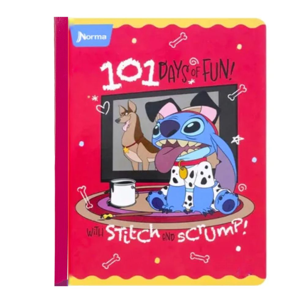 Norma Cuaderno Cuadriculado Cosido 100 hojas Con Stickers Diseño 101 Day Of Fun