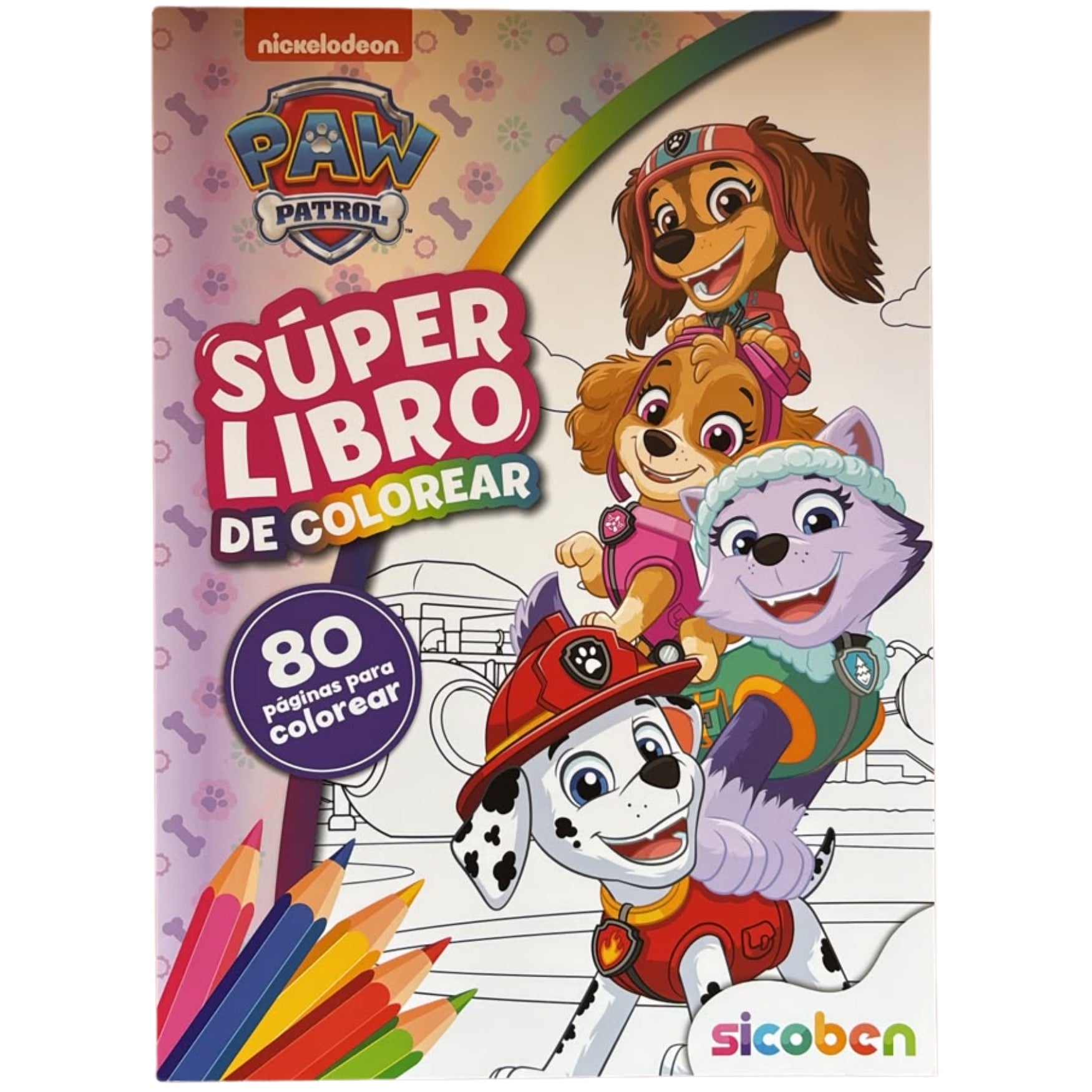 Sicoben Super Libro de Colorear de Paw Patrol Rosa