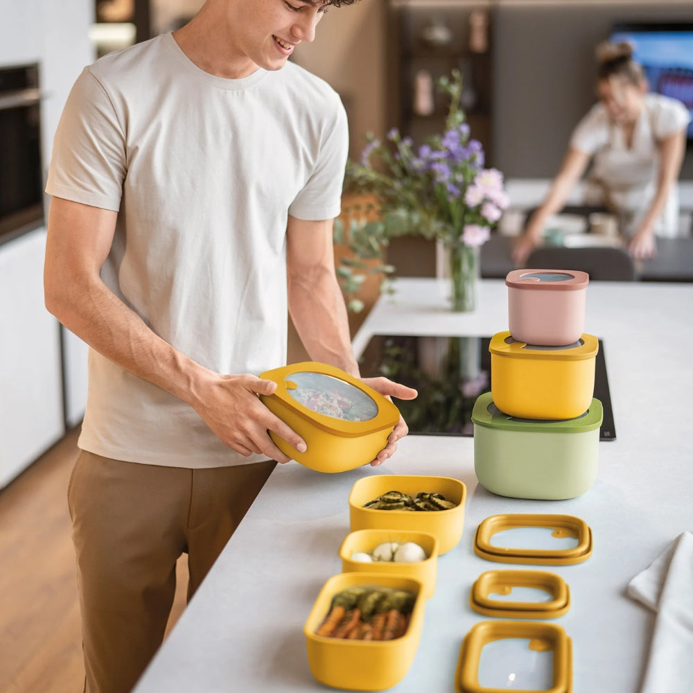 Guzzini Eco Store & More Set De 3 Contenedores Profundos Para Almacenar Alimentos