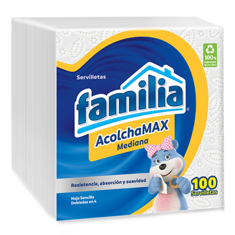 Familia Servilletas Mediana Acolchamax 100 Hojas