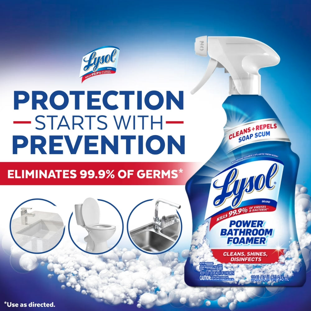 Lysol Power Bathoroom Foamer Cleans Shines Desinfects 946ml