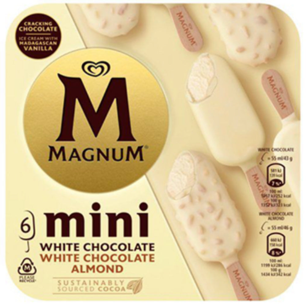 Helados Magnum 6 Pack Mini White Chocolate Almond