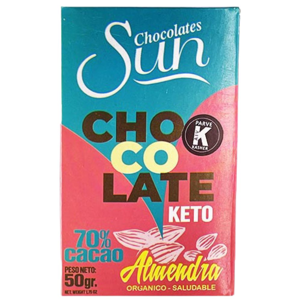 Chocolate Sun Barras Keto Almendra 70% Cacao 50gr