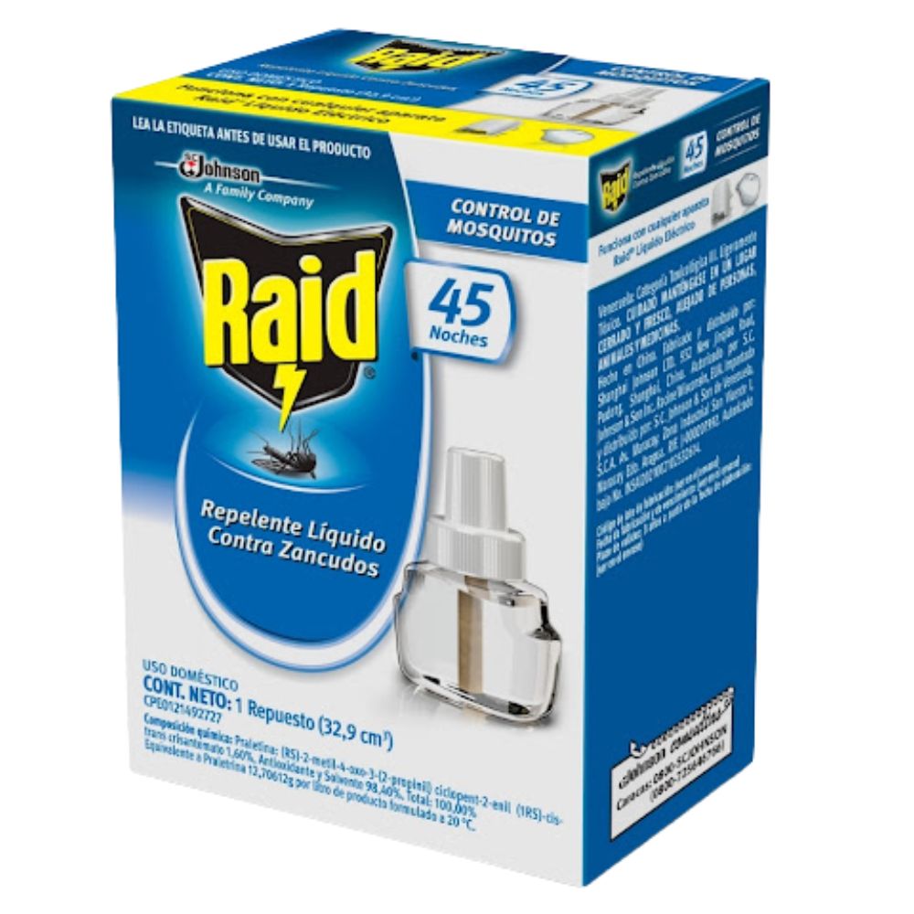 Raid Liquido Contra Zancudo Repuesto 1und Insecticida