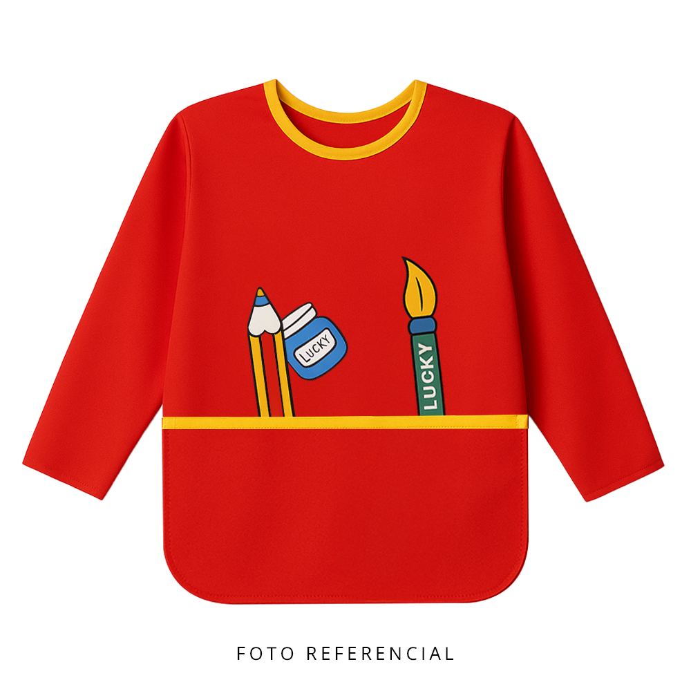 Pointer Delantal Para Niños Manga Larga 1 Und 3+ Colores Varios