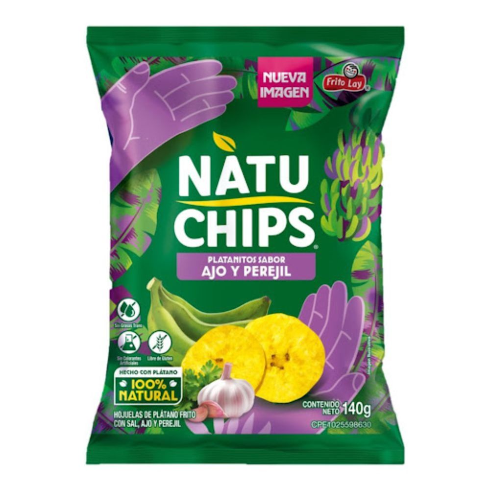 Platanitos Natuchips Ajo y Perejil 140gr