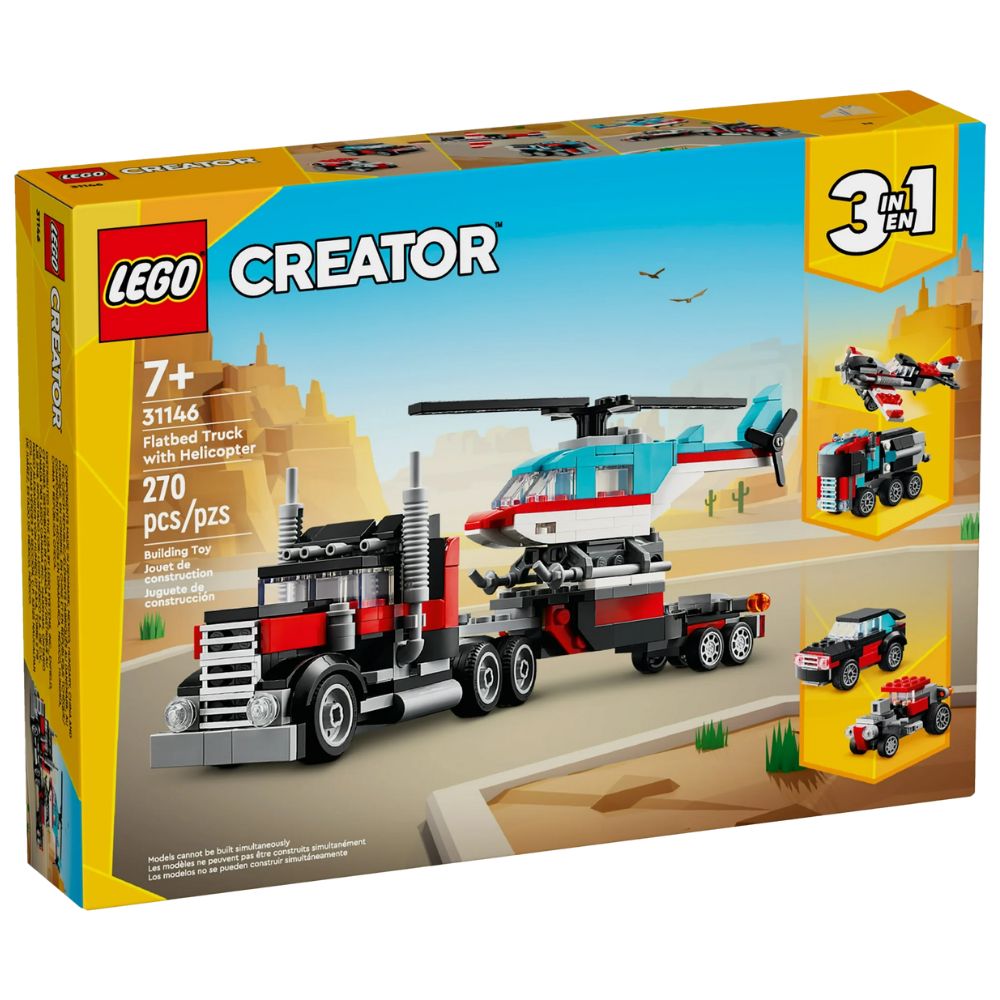 Lego Creator Flatbed Truck With Helicopter 270 Pzs 7+