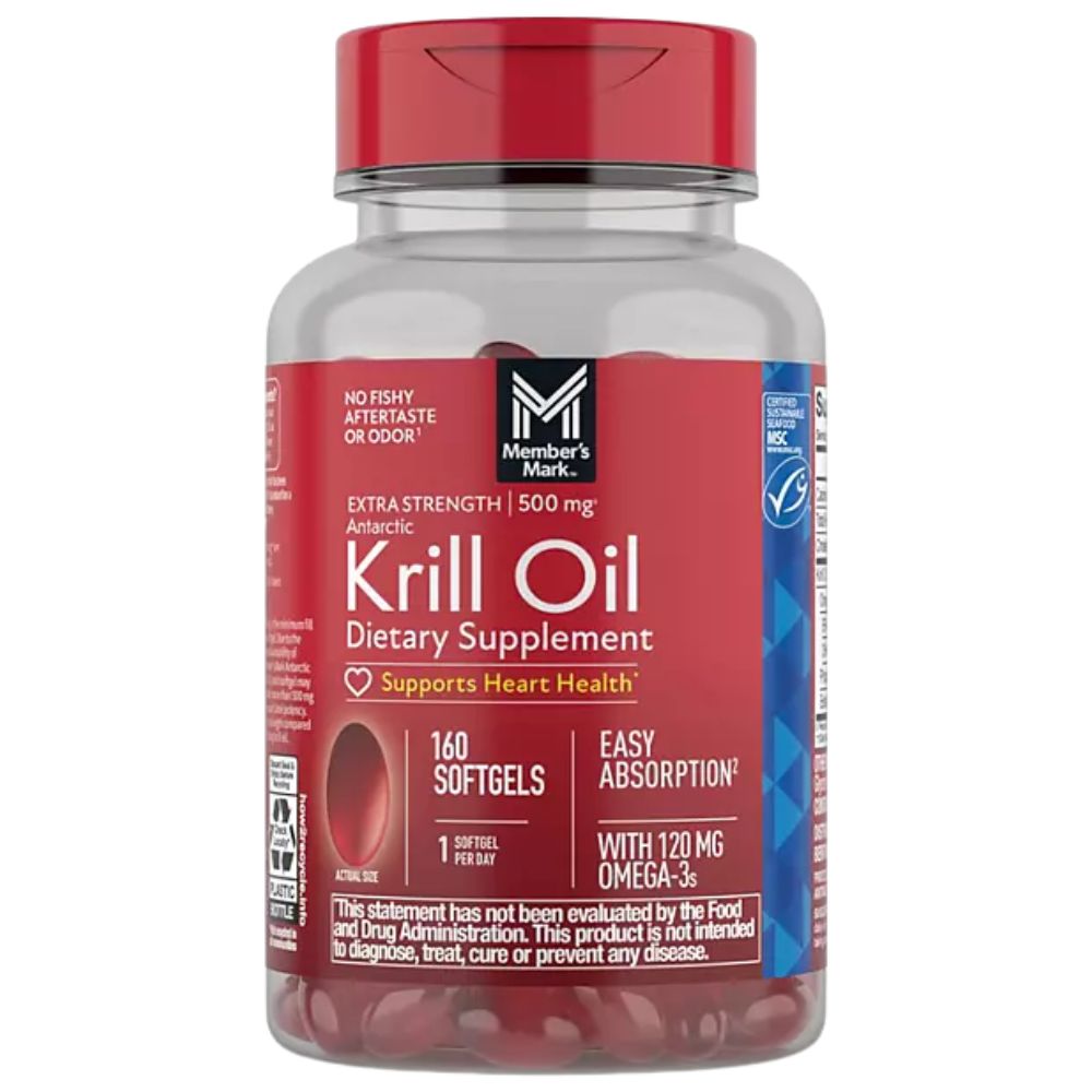 Krill Oil Omega-3 Member’s Mark 160 capsulas 500mg