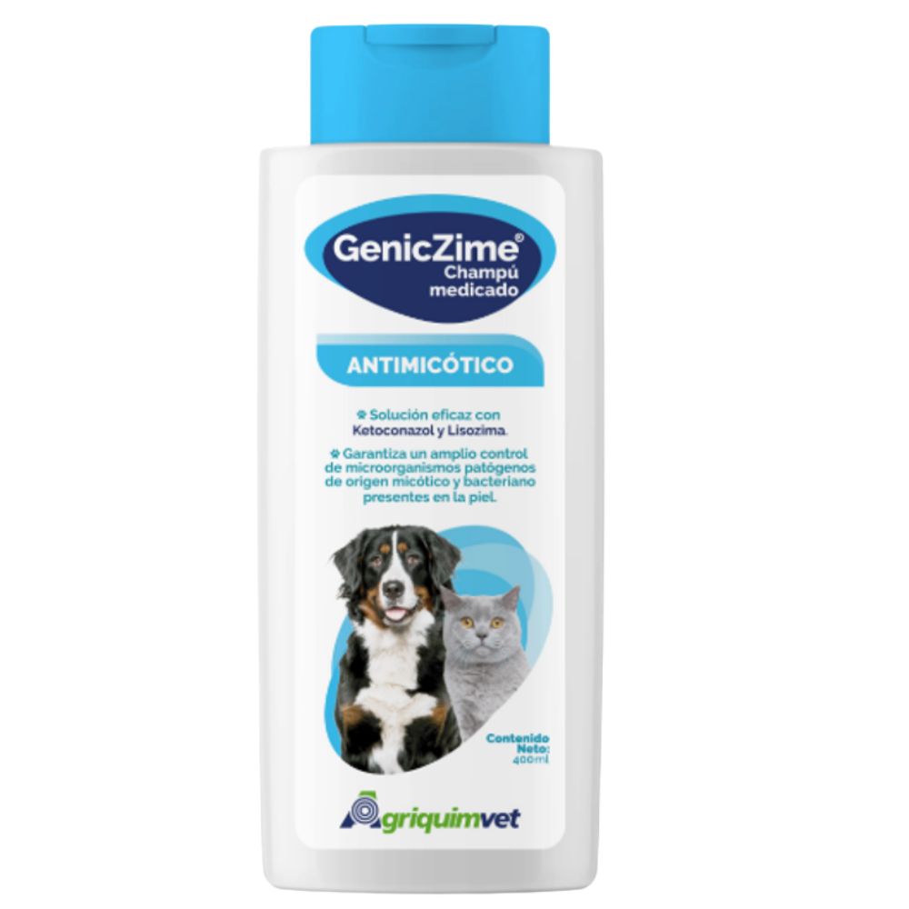 GenicZime Champu Medicado Antimicotico Solucion eficaz con Ketoconazol y Lizsozima 250ml