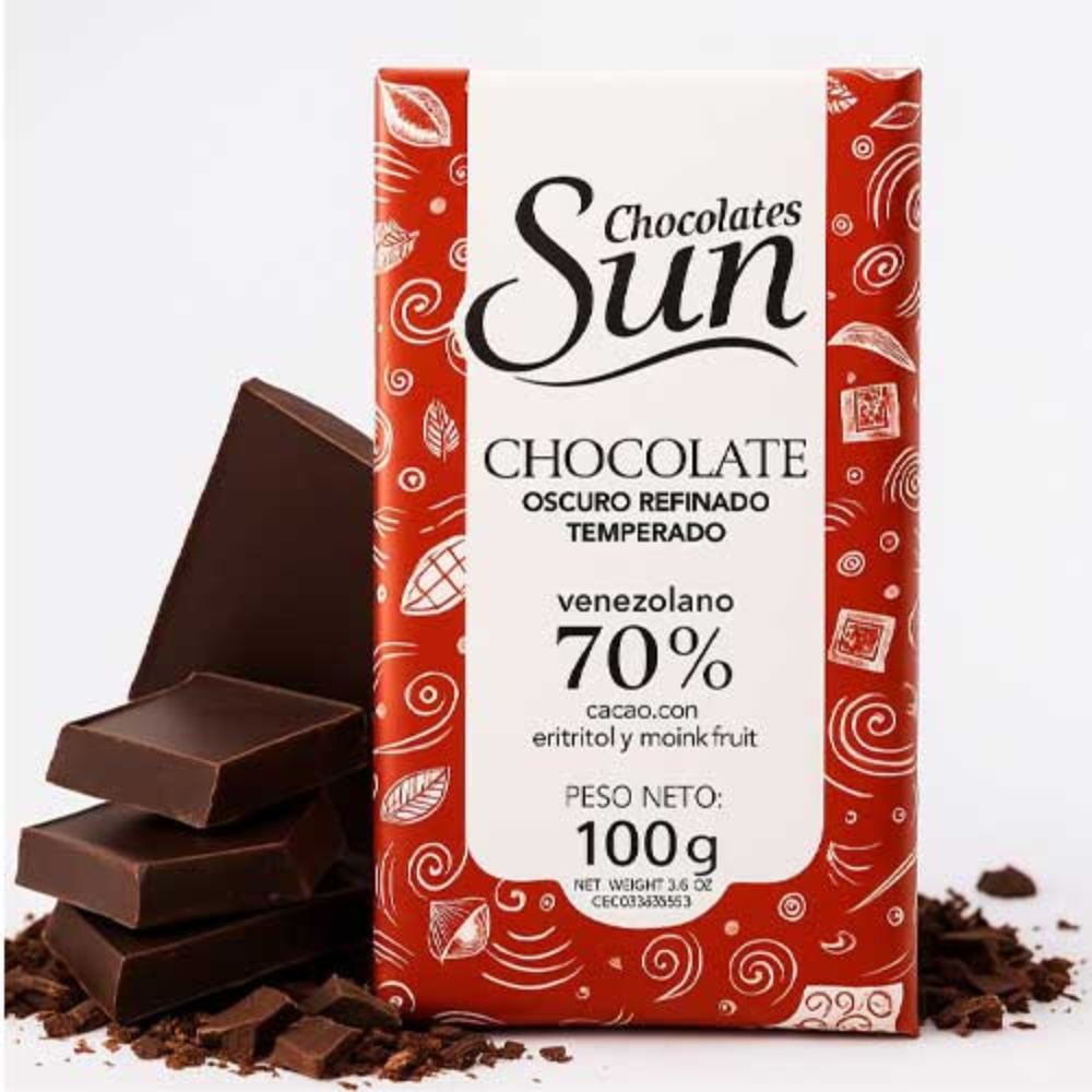 Chocolate Sun Oscuro con Eritritol y Monkfruit 100gr