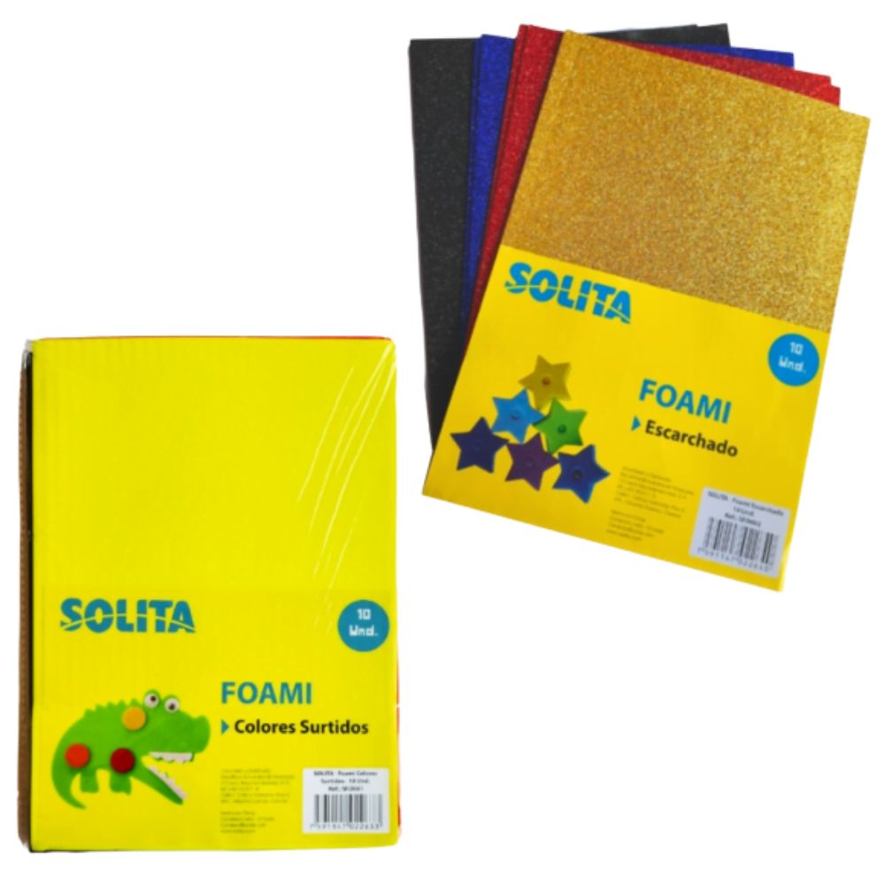 Solita Foami Escarchado Colores Varios