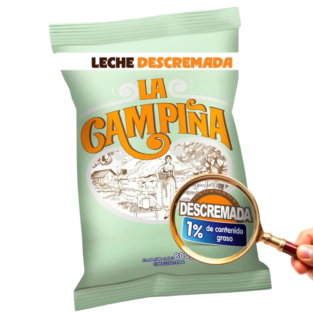 Leche La Campiña Descremada En Polvo 800gr