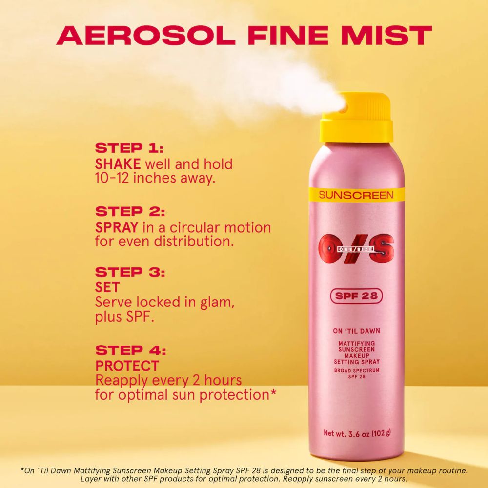 One Size Setting Spray Sunscreen SPF28 On Till Dawn 30gr
