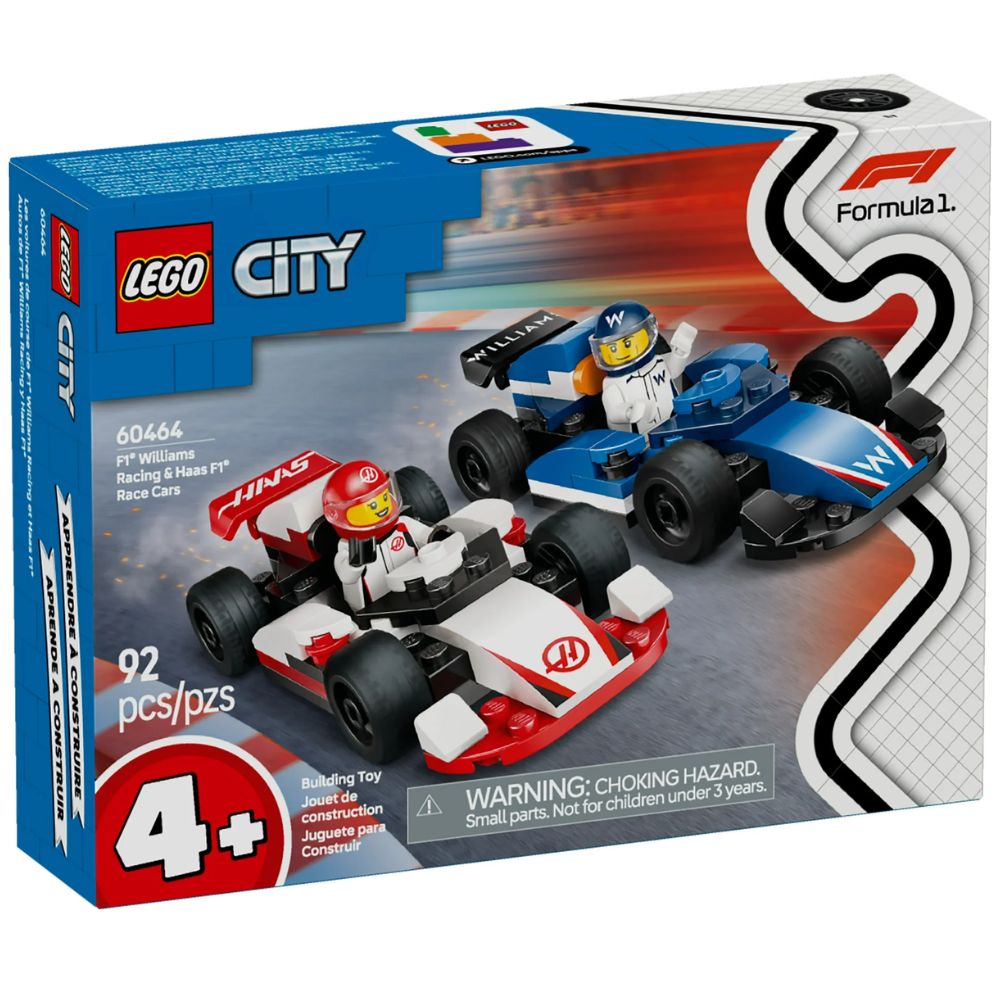 Lego City Formula 1 Williams Racing & Hass Race Cars 92 Pzs 4+