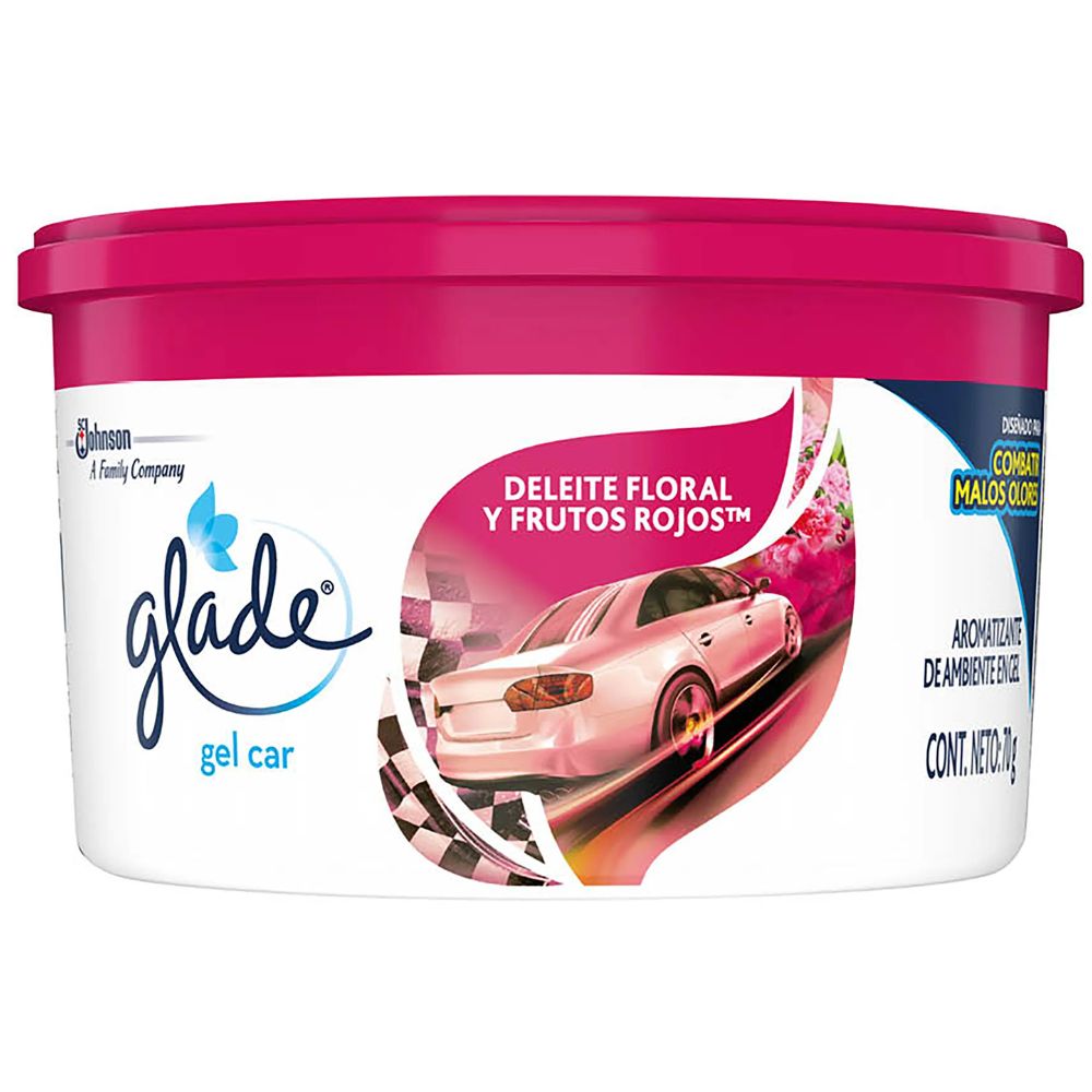Glade Gel Car Floral Frutos Ambientador De Carro 70gr