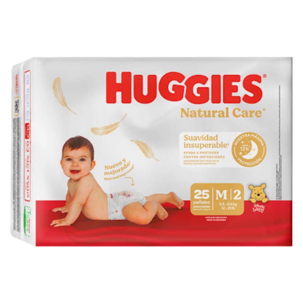Pañales Huggies Natural Care Talla M 25und