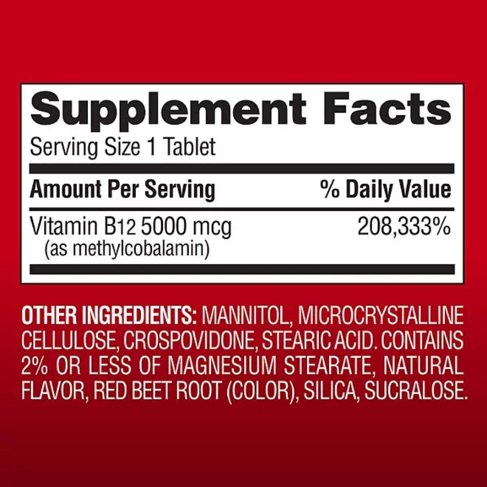 Vitamina B12 Dietary Supplement Member's Mark 300 tablets Cherry Flavored