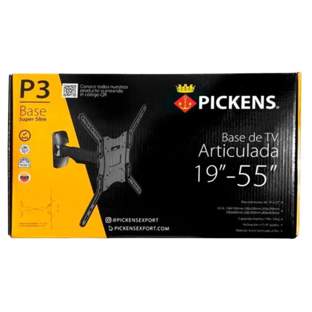 Pickens Base Slim para TV Articulada de 19" a 55" Con Inclinación