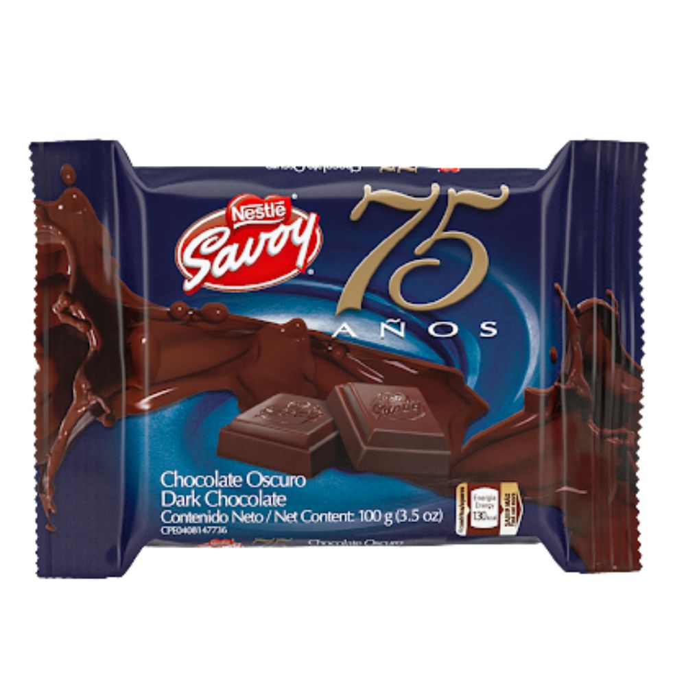 Chocolate Oscuro Savoy 75 años 100gr