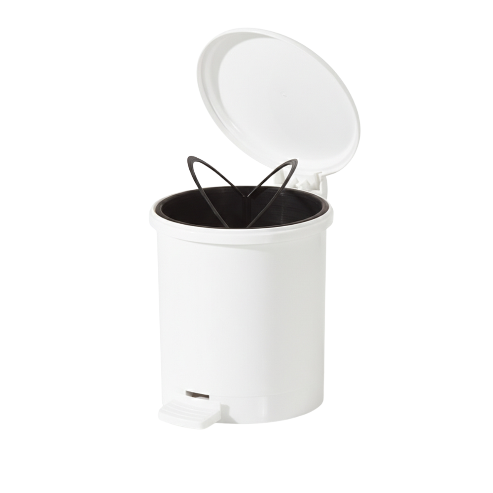 Alfa Hogar Mini Papelera Pedal Bin Color Blanco
