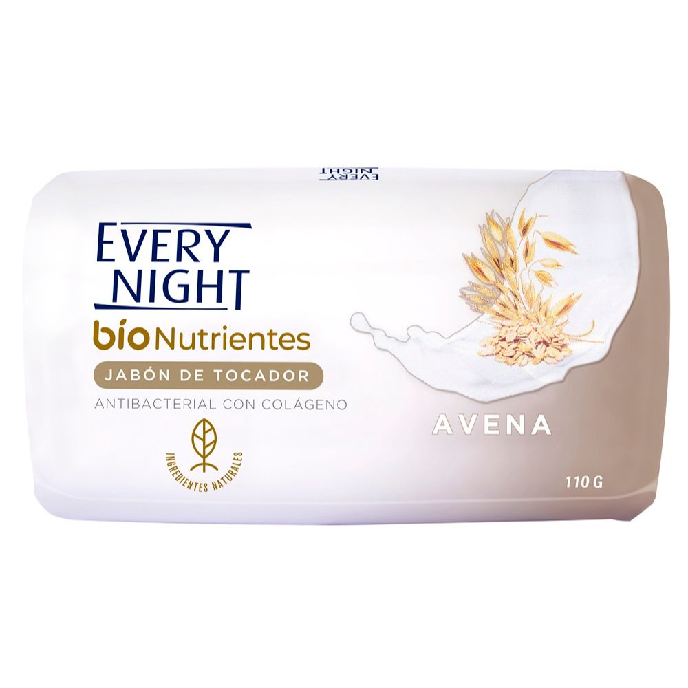 Every Night Jabón De Tocador Antibacterial Con Colágeno Avena 110gr