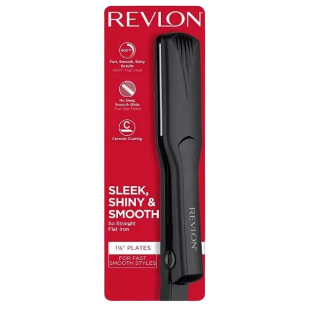 Revlon Plancha So Straight Flat Iron Sleek, Shiny & Smooth 1 1/2"