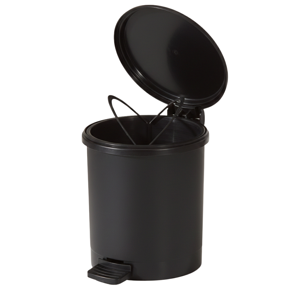 Alfa Hogar Mini Papelera Pedal Bin Color Negro