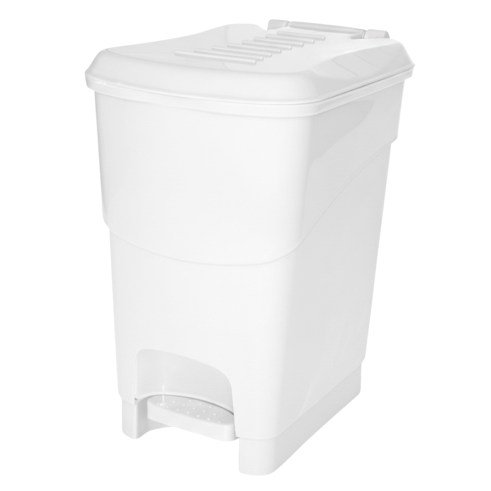 Alfa Hogar Papelera Pedal Bin Cuadrada Color Blanco 9Lt.