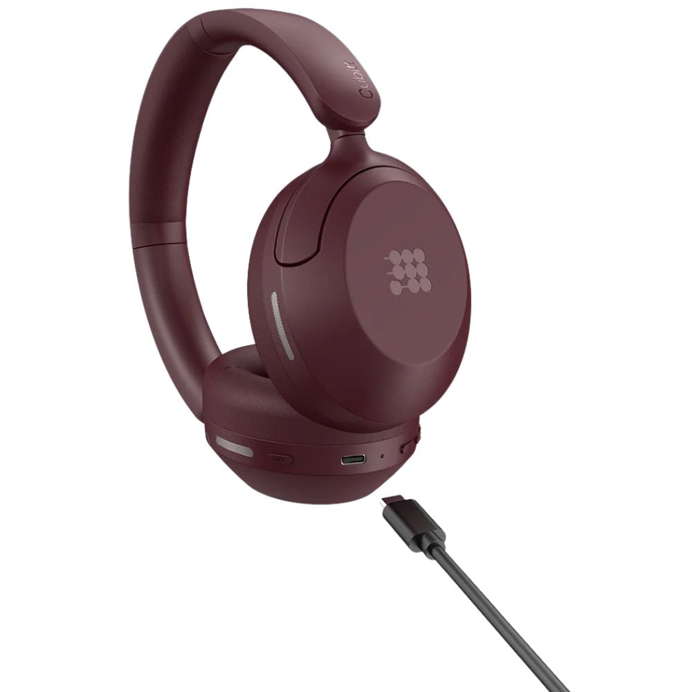 Cubitt Power Headphones – Cancelación de Ruido Híbrida y Sonido Inmersivo Deep Burgundy